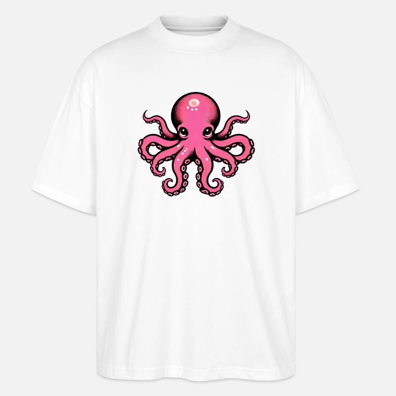 Krake - Stanley/Stella Oversized Unisex Bio T-Shirt Blaster 2.0 - Weiß