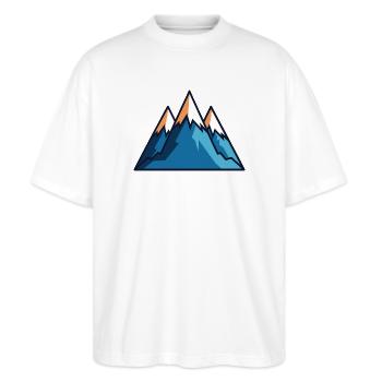 Mountains - Stanley/Stella Oversized Unisex Organic T-shirt Blaster 2.0 - white - Front - Alina (178cm) & Michal (187cm)