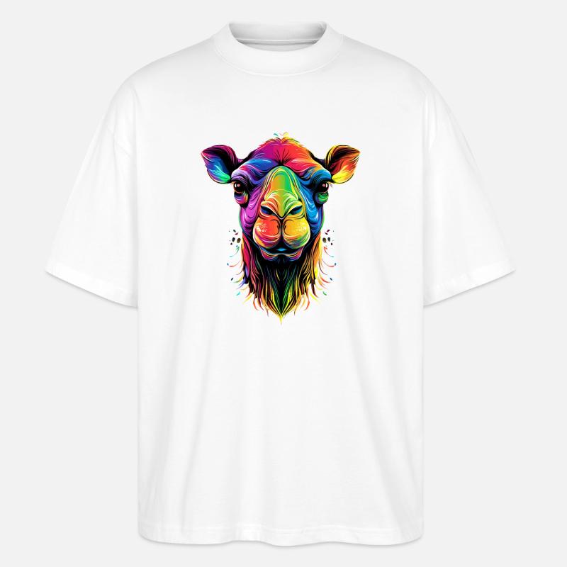 Kamel Dromedar Trampeltier Camel Geschenk Kamele - Stanley/Stella Oversized Unisex Bio T-Shirt Blaster 2.0 - Weiß