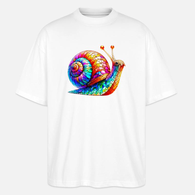 Snail - Stanley/Stella Oversized Unisex Organic T-shirt Blaster 2.0 - white