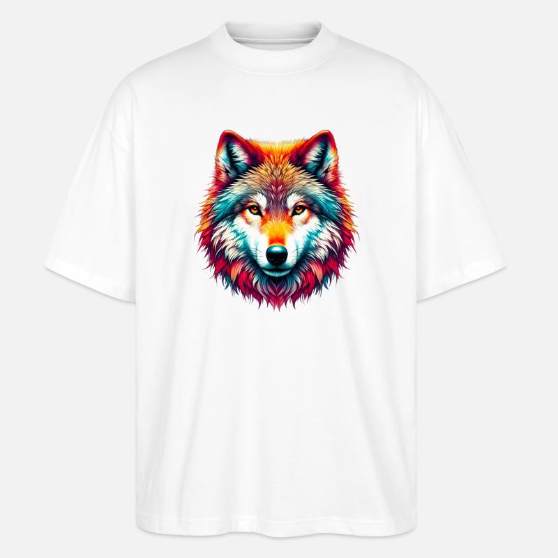 Wolf - Stanley/Stella Oversized Unisex Bio T-Shirt Blaster 2.0 - Weiß
