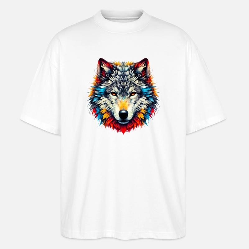 Wolf - Stanley/Stella Oversized Unisex Bio T-Shirt Blaster 2.0 - Weiß