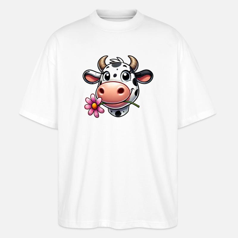 Kuh - Stanley/Stella Oversized Unisex Bio T-Shirt Blaster 2.0 - Weiß
