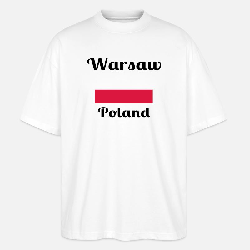 Varsovie, Pologne - Imprimés élégants - T-shirt bio Blaster 2.0 coupe oversize Stanley/Stella Unisexe - blanc