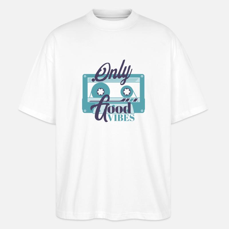 Kassette Retro - Stanley/Stella Oversized Unisex Bio T-Shirt Blaster 2.0 - Weiß