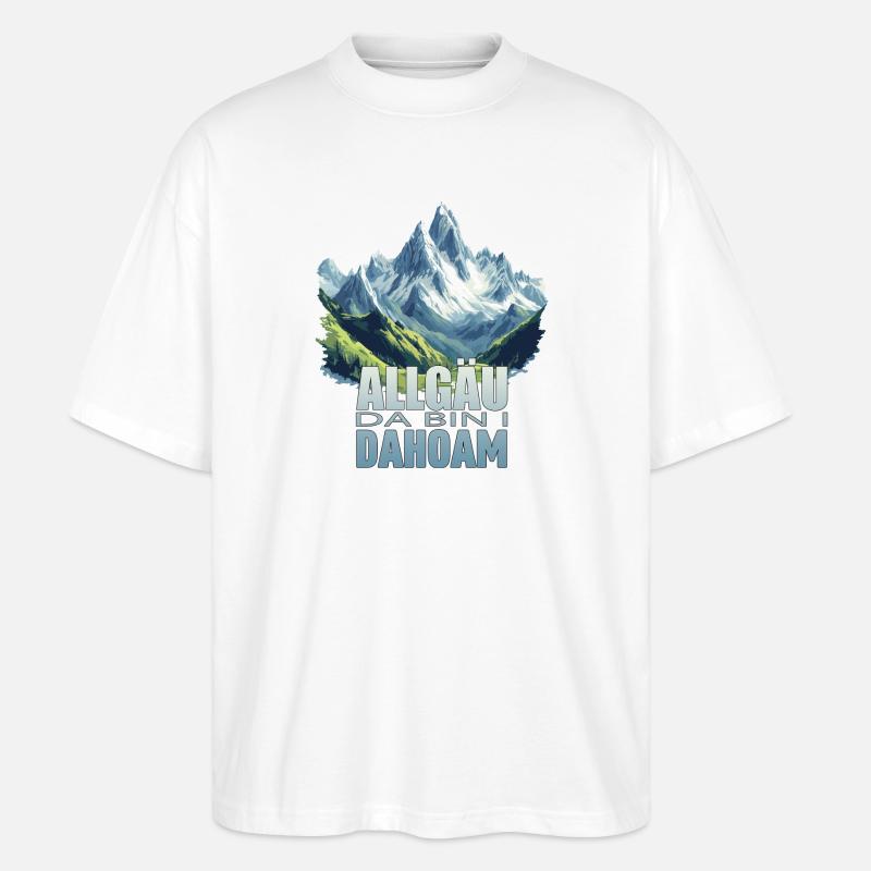 Allgäu - Da bin i Dahoam - Stanley/Stella Oversized Unisex Bio T-Shirt Blaster 2.0 - Weiß