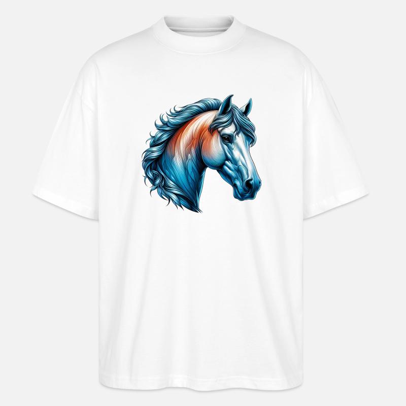 Pferd - Stanley/Stella Oversized Unisex Bio T-Shirt Blaster 2.0 - Weiß