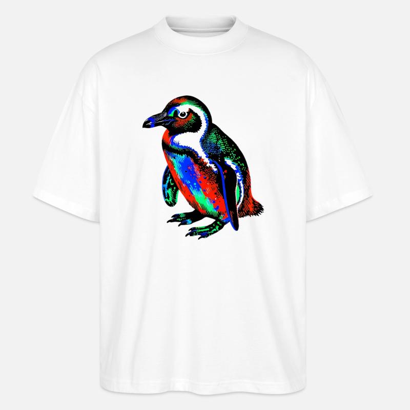 Pinguin - Stanley/Stella Oversized Unisex Bio T-Shirt Blaster 2.0 - Weiß