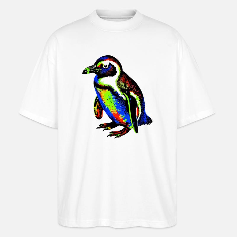 Pinguin - Stanley/Stella Oversized Unisex Bio T-Shirt Blaster 2.0 - Weiß