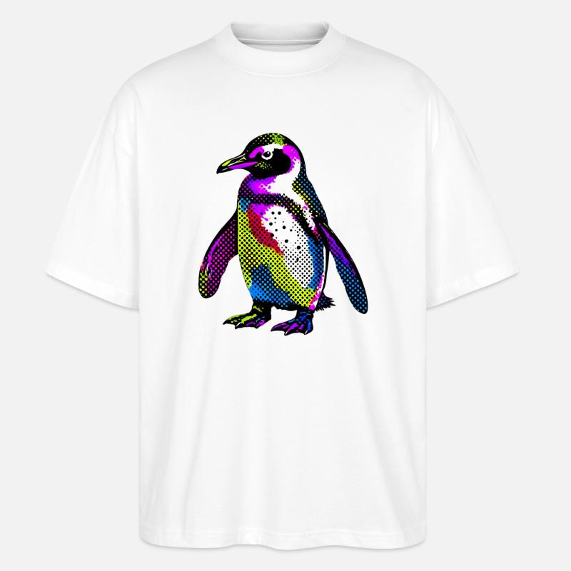 Pingouin - T-shirt bio Blaster 2.0 coupe oversize Stanley/Stella Unisexe - blanc