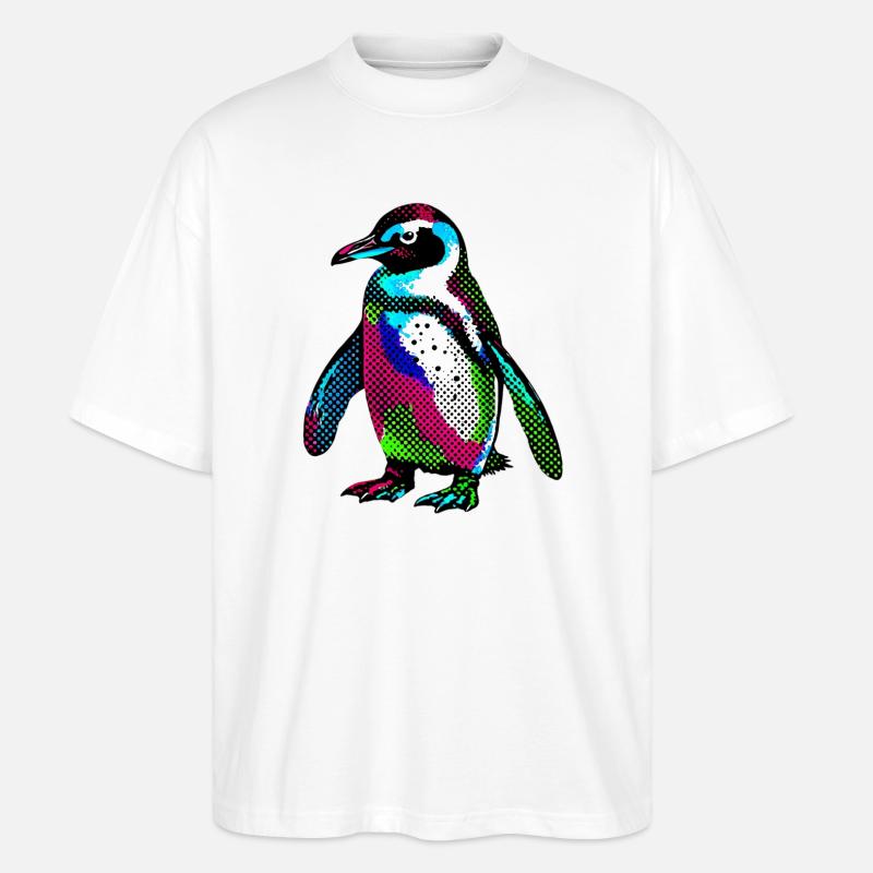 Pingouin - T-shirt bio Blaster 2.0 coupe oversize Stanley/Stella Unisexe - blanc