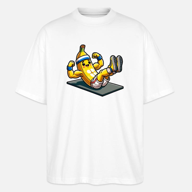 Challenge Your Limits Bodybuilder Abs - Stanley/Stella Oversized Unisex Organic T-shirt Blaster 2.0 - white