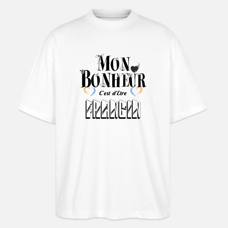 Mon Bonheur C'est d'Etre Frangin - T-shirt bio Blaster 2.0 coupe oversize Stanley/Stella Unisexe - blanc
