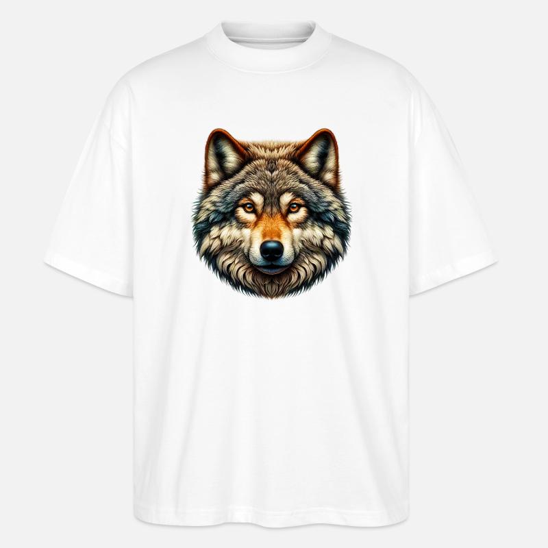 Wolf - Stanley/Stella Oversized Unisex Bio T-Shirt Blaster 2.0 - Weiß