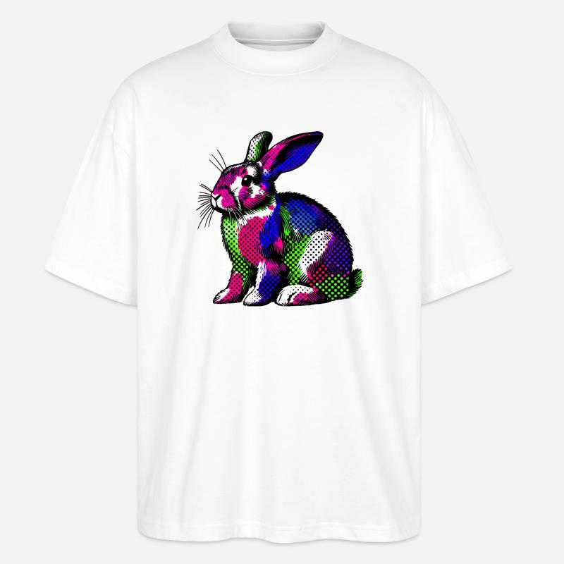 Kaninchen - Stanley/Stella Oversized Unisex Bio T-Shirt Blaster 2.0 - Weiß
