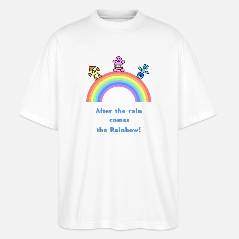 Nach Regen kommt der Regenbogen - Stanley/Stella Oversized Unisex Bio T-Shirt Blaster 2.0 - Weiß