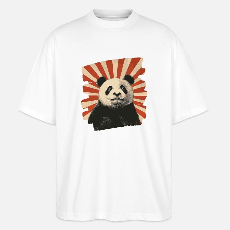 Pandabär Retro - Stanley/Stella Oversized Unisex Bio T-Shirt Blaster 2.0 - Weiß