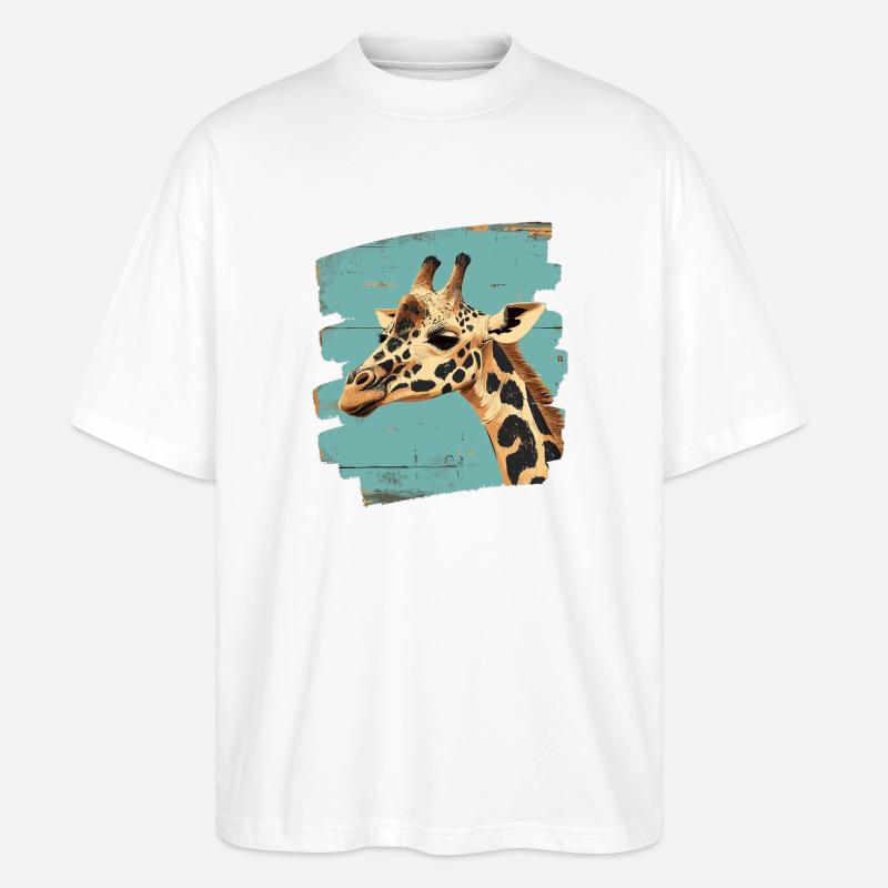 Giraffe - Stanley/Stella Oversized Unisex Bio T-Shirt Blaster 2.0 - Weiß