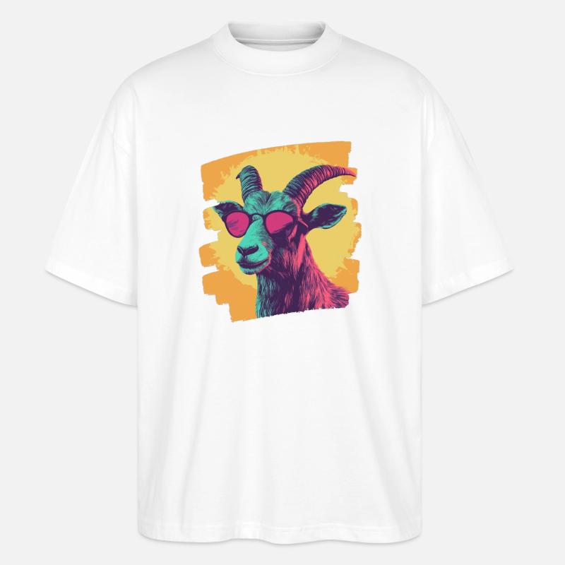Ziege - Stanley/Stella Oversized Unisex Bio T-Shirt Blaster 2.0 - Weiß