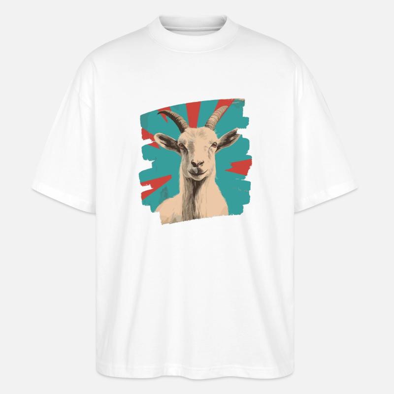 Ziege - Stanley/Stella Oversized Unisex Bio T-Shirt Blaster 2.0 - Weiß