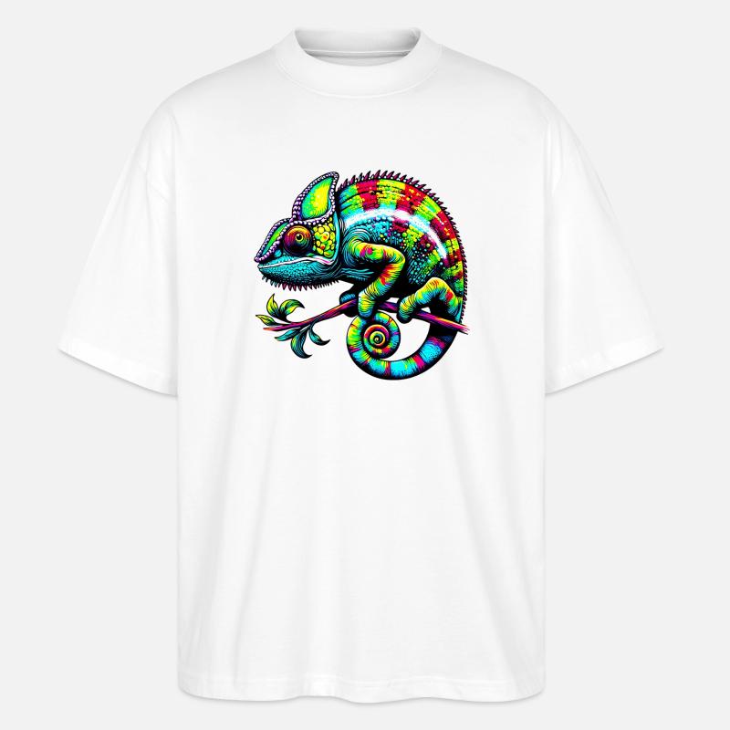 Chamäleon - Stanley/Stella Oversized Unisex Bio T-Shirt Blaster 2.0 - Weiß