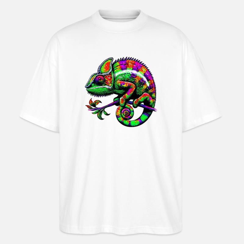Chamäleon - Stanley/Stella Oversized Unisex Bio T-Shirt Blaster 2.0 - Weiß