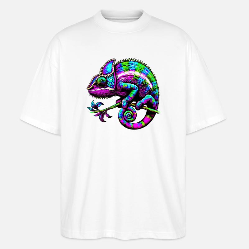 Chamäleon - Stanley/Stella Oversized Unisex Bio T-Shirt Blaster 2.0 - Weiß