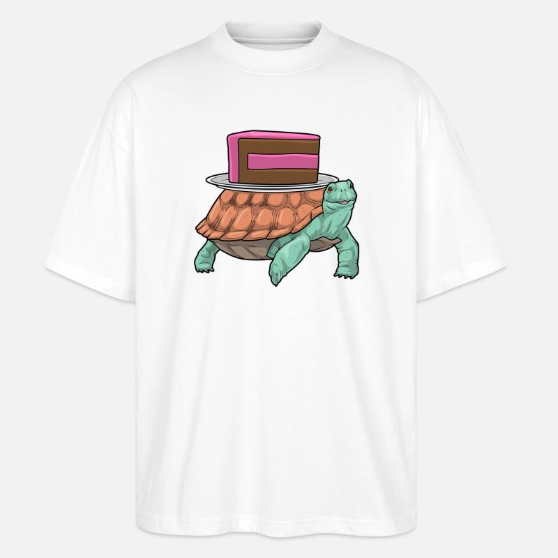 Turtle Cake - Stanley/Stella Oversized Unisex Organic T-shirt Blaster 2.0 - white