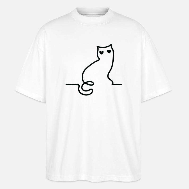 Katze - Stanley/Stella Oversized Unisex Bio T-Shirt Blaster 2.0 - Weiß