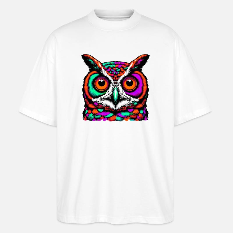 Eule - Stanley/Stella Oversized Unisex Bio T-Shirt Blaster 2.0 - Weiß