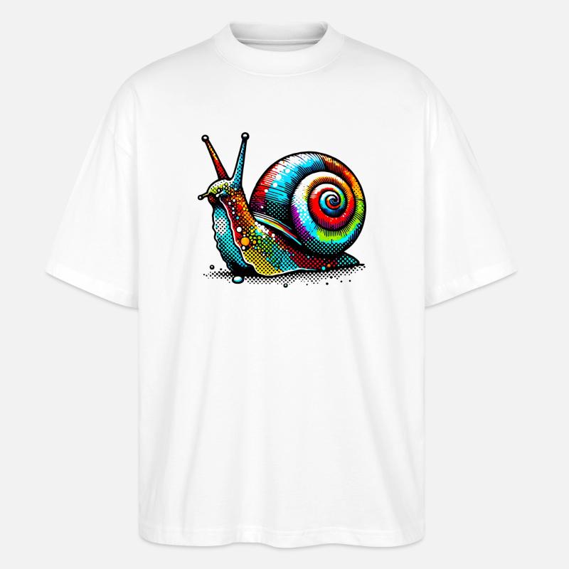 Schnecke - Stanley/Stella Oversized Unisex Bio T-Shirt Blaster 2.0 - Weiß