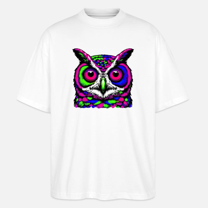 Eule - Stanley/Stella Oversized Unisex Bio T-Shirt Blaster 2.0 - Weiß