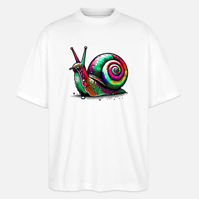 Schnecke - Stanley/Stella Oversized Unisex Bio T-Shirt Blaster 2.0 - Weiß