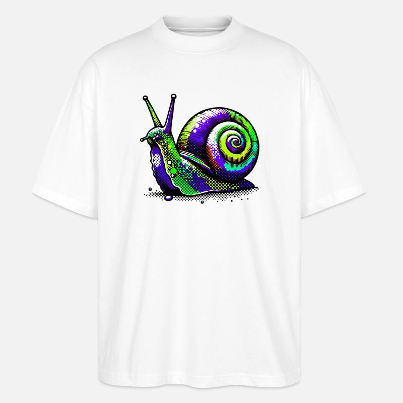 Schnecke - Stanley/Stella Oversized Unisex Bio T-Shirt Blaster 2.0 - Weiß