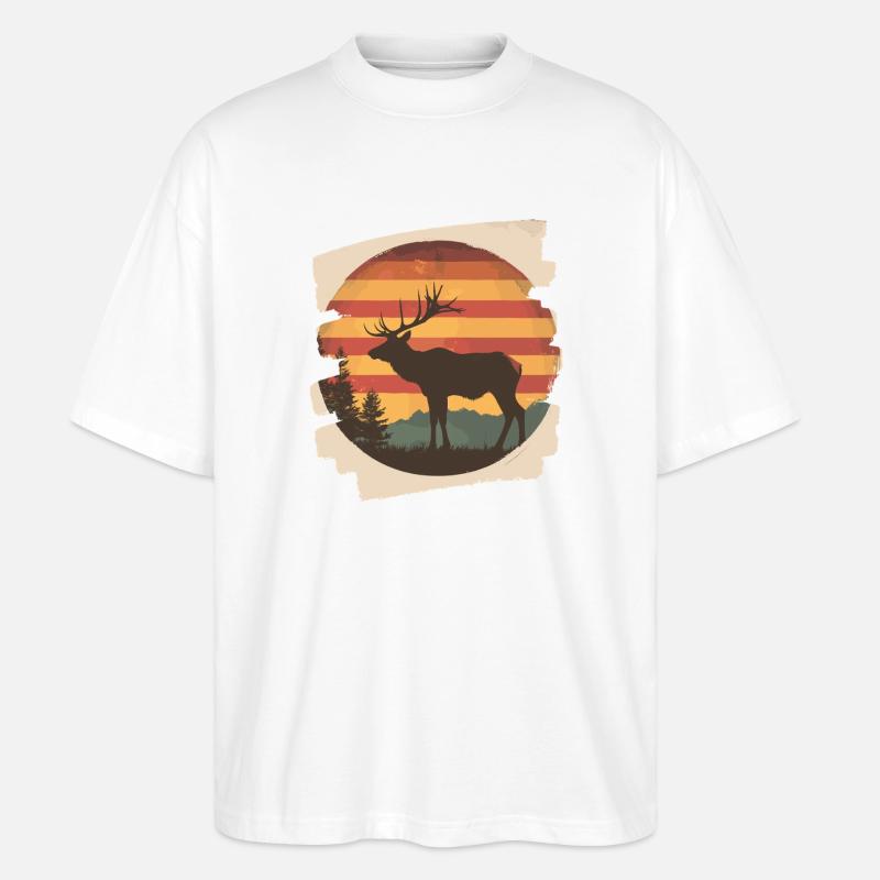 Elch Retro - Stanley/Stella Oversized Unisex Bio T-Shirt Blaster 2.0 - Weiß