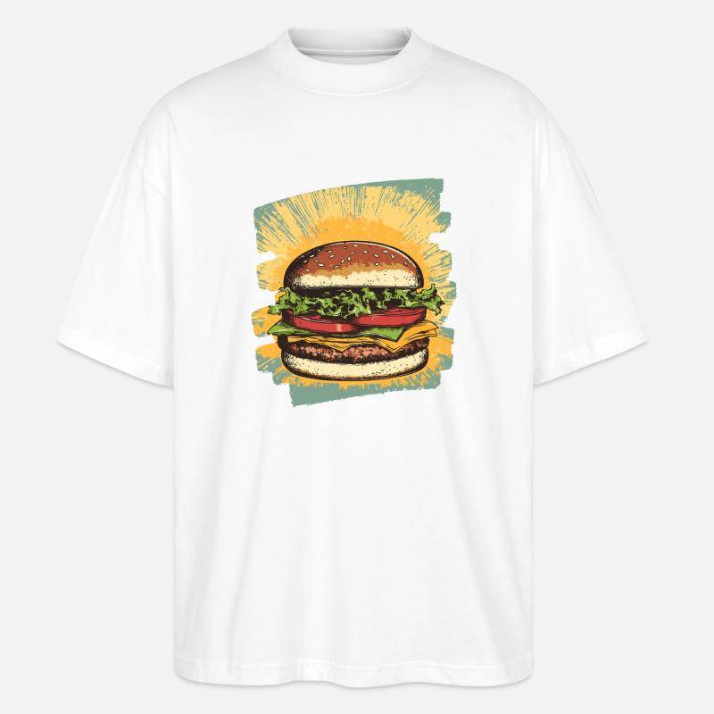Burger Retro - Stanley/Stella Oversized Unisex Bio T-Shirt Blaster 2.0 - Weiß