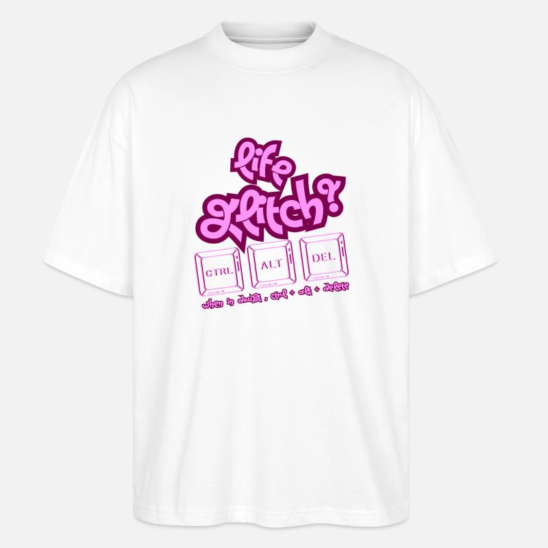 Life Glitch Keyboard - Stanley/Stella Oversized Unisex Bio T-Shirt Blaster 2.0 - Weiß