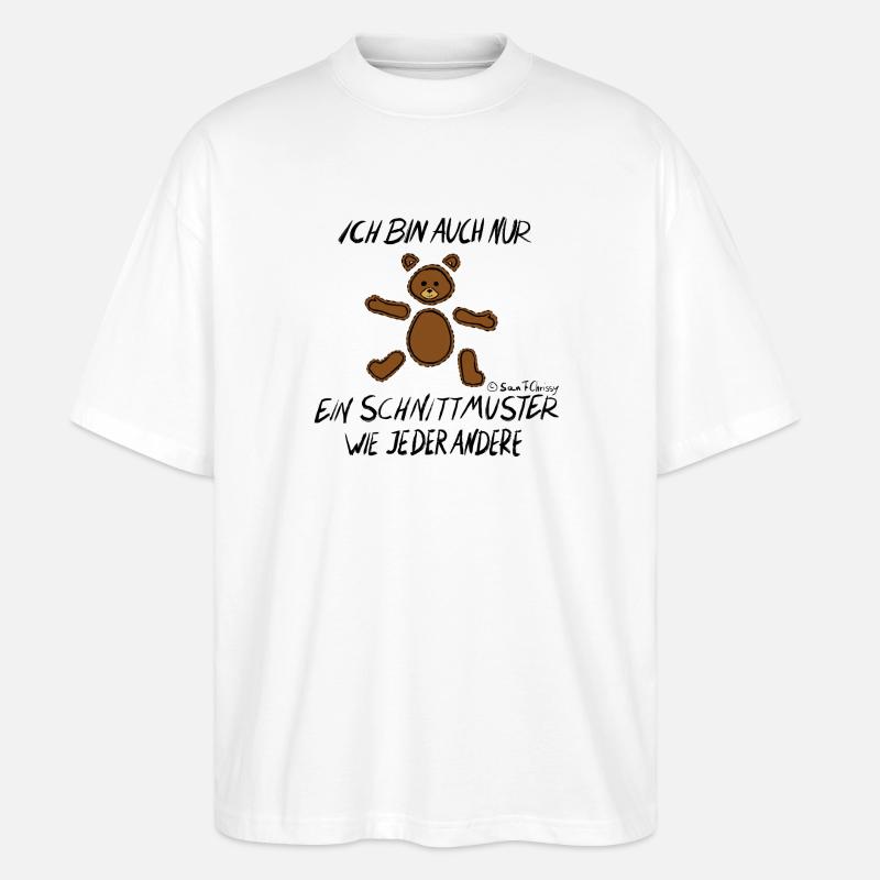 Muster Bärchen - Stanley/Stella Oversized Unisex Bio T-Shirt Blaster 2.0 - Weiß