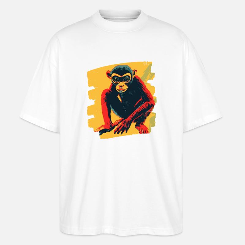 Spinnenaffe - Stanley/Stella Oversized Unisex Bio T-Shirt Blaster 2.0 - Weiß