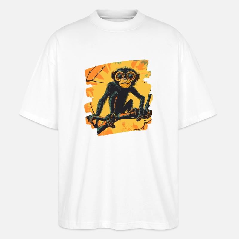 Affe - Stanley/Stella Oversized Unisex Bio T-Shirt Blaster 2.0 - Weiß