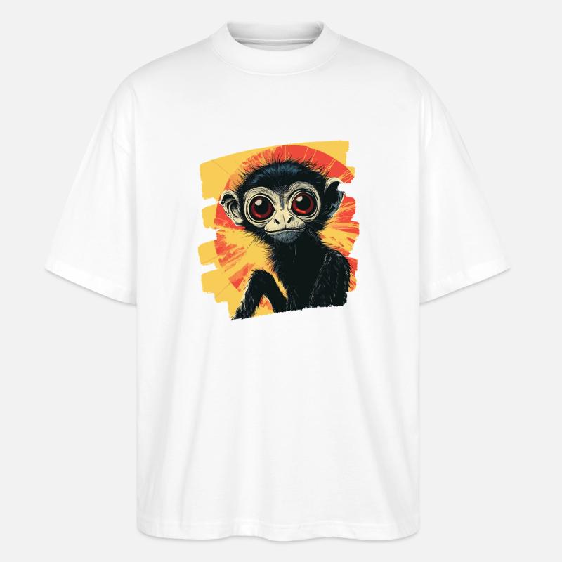 Spinnenaffe Retro - Stanley/Stella Oversized Unisex Bio T-Shirt Blaster 2.0 - Weiß