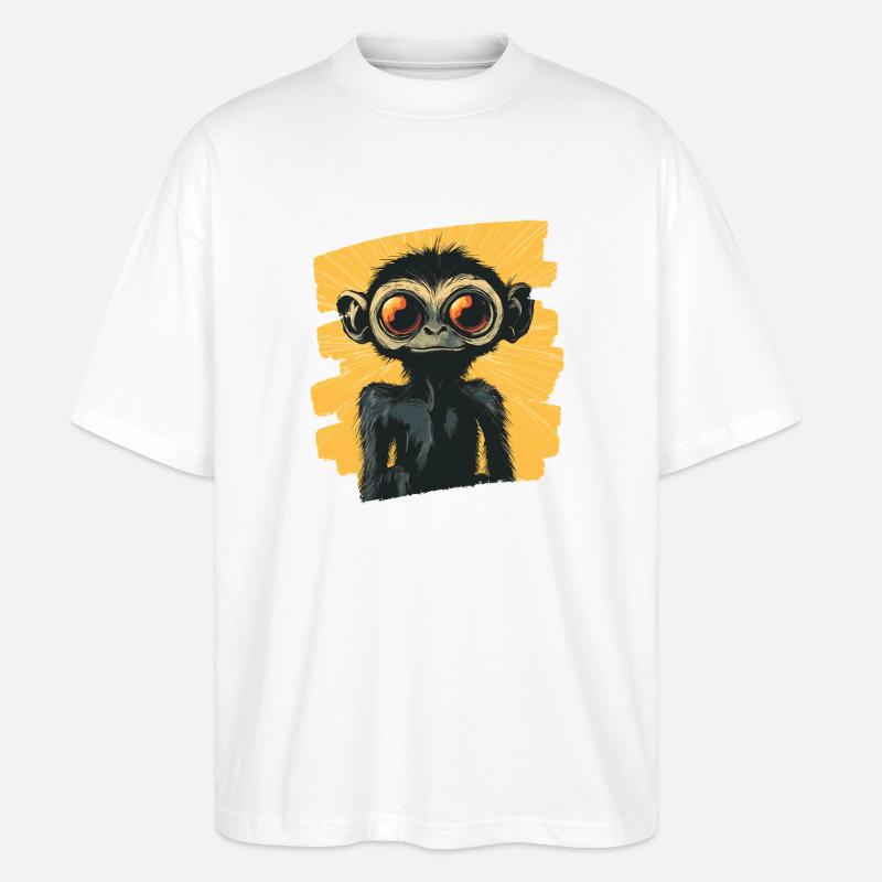 Spinnenaffe Retro - Stanley/Stella Oversized Unisex Bio T-Shirt Blaster 2.0 - Weiß