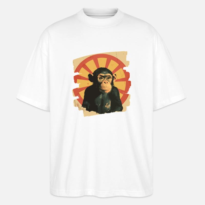 Affe - Stanley/Stella Oversized Unisex Bio T-Shirt Blaster 2.0 - Weiß