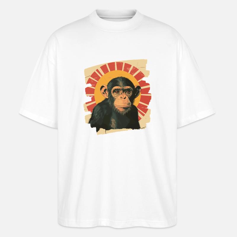 Affe Retro - Stanley/Stella Oversized Unisex Bio T-Shirt Blaster 2.0 - Weiß