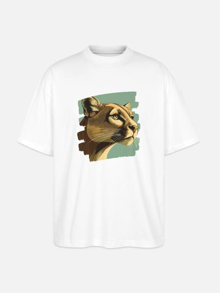 Lion from mountain Retro - Stanley/Stella Oversized Unisex Organic T-shirt Blaster 2.0 - white