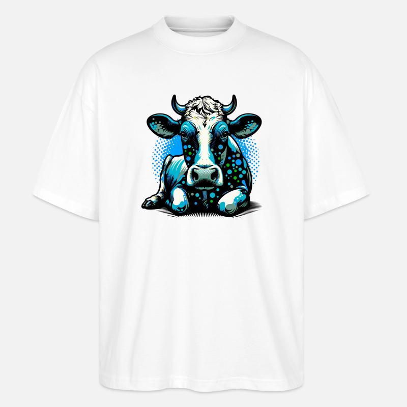 Kuh - Stanley/Stella Oversized Unisex Bio T-Shirt Blaster 2.0 - Weiß