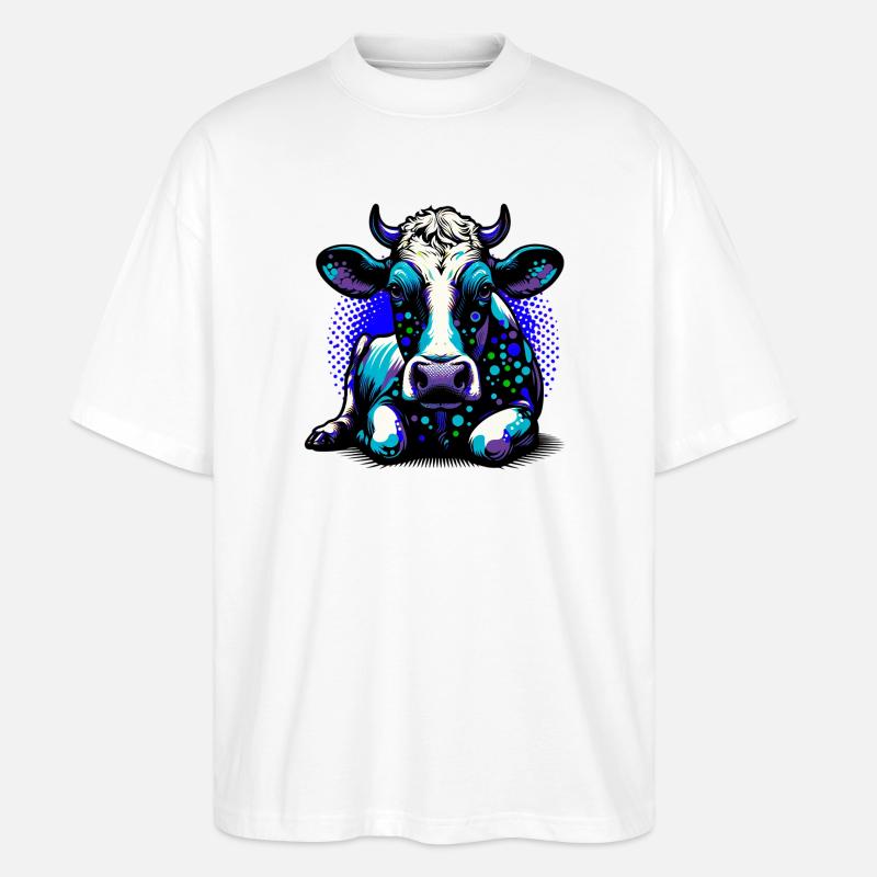 Kuh - Stanley/Stella Oversized Unisex Bio T-Shirt Blaster 2.0 - Weiß