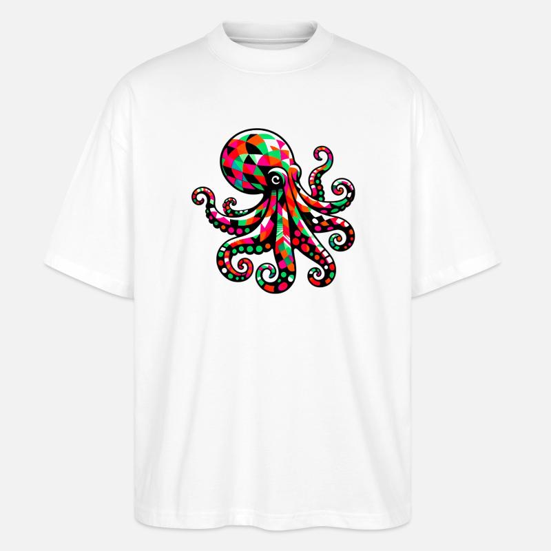 Krake - Stanley/Stella Oversized Unisex Bio T-Shirt Blaster 2.0 - Weiß