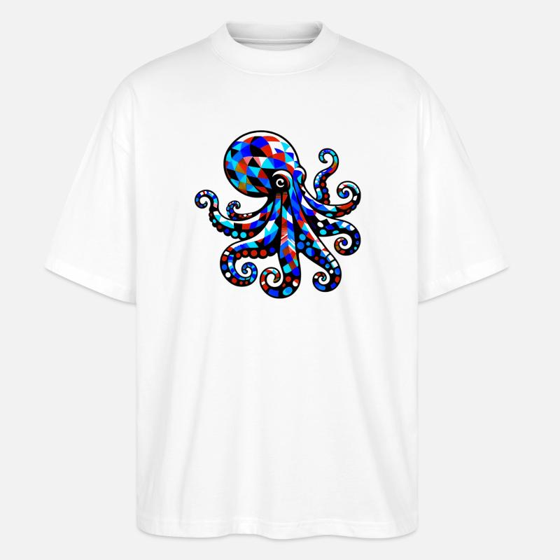 Krake - Stanley/Stella Oversized Unisex Bio T-Shirt Blaster 2.0 - Weiß