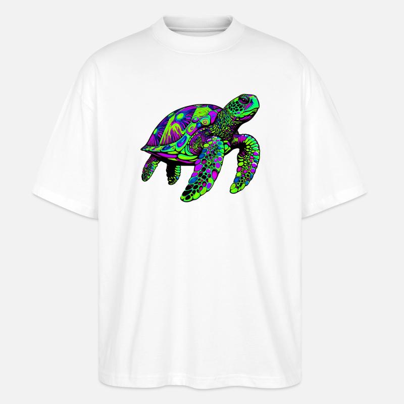 Meeresschildkröte - Stanley/Stella Oversized Unisex Bio T-Shirt Blaster 2.0 - Weiß